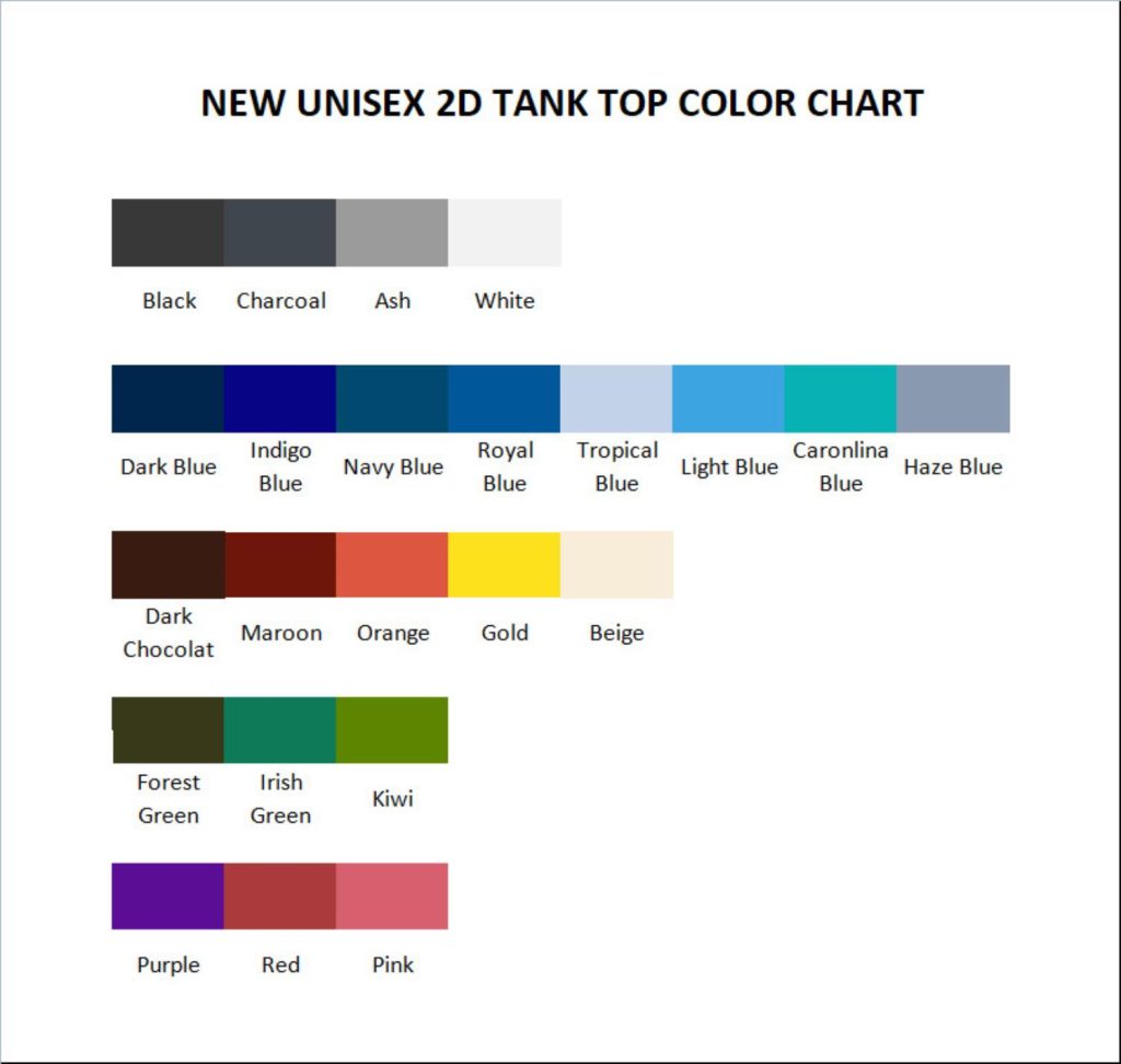 tank top color chart - German Shepherd Gifts