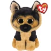 15CM Ty Beanie Spirit Glittery Gold Big Eyes Black And Brown Silky Fur Dog German Shepherd - German Shepherd Gifts