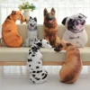 Sitting Dog Shaped Plush Pillow Lifelike Shepherd Husky Hound Shar Pei Spotty Dog Stuffed Kids Adults - German Shepherd Gifts